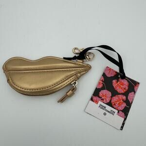 DVF x Target Gold Lips Coin Purse Limited Edition Keychain NWT